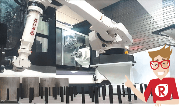 Robot de chargement sur tours fraiseurs